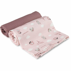 CANPOL BABIES Terta pelene Muslin Bonjour Paris 2/1 roze