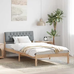 Okvir kreveta s uzglavljem Smeđa i svijetlo siva 100 x 200 cm