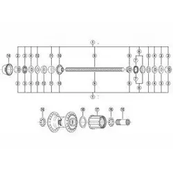 Zadnja osovina Shimano M10x185mm Puna