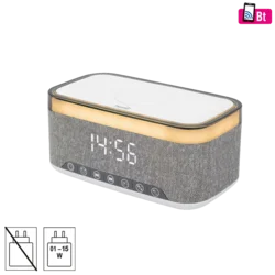 home Sat sa alarmom, FM, 2x5W Bluetooth, Qi punjenje, LED zaslon - LTCR06