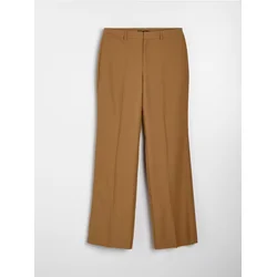 Sinsay - Elegantne pantalone straight leg s dodatkom viskoze - oker