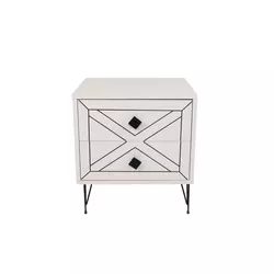 Hanah Home Luna Komoda, 50x55x40 cm, Belo-Crna