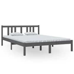 Okvir za krevet od masivnog drva sivi 140 x 200 cm