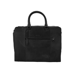 TORBA POSLOVNA Aviator Usnjena ČRNA BUFF TRUMBLED