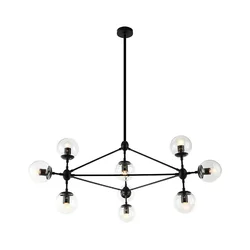 Open Design OR80094 - Luster na šipci BAO 10xE27/8W/230V crna