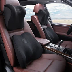 Icaroom Set jastuka za vrat i leđa za auto sedište, Crni