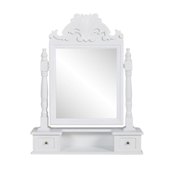 VIDAXL Make up miza z nihajočim ogledalom MDF