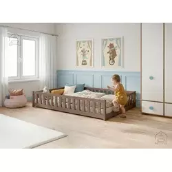 Otroška postelja Ivy - 120x200 cm - mlečno čokoladna