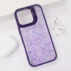 Maska Crystal Dots za iPhone 16 ljubicasta
