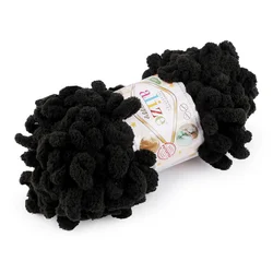 Pletena preja Alize Puffy 100 g - (1060) črna antracit