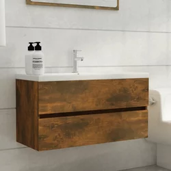 Ormarić za umivaonik boja dimljenog hrasta 90x38,5x45 cm drveni