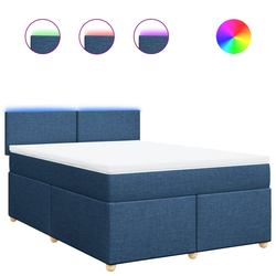 vidaXL vidaXL Box spring postelja z vzmetnico modra 160x200 cm blago, (21307422)