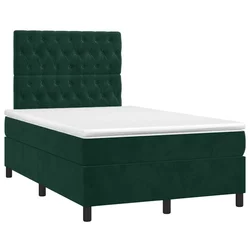 Vidaxl Box spring postelja z vzmetnico temno zelen 120x190 cm žamet