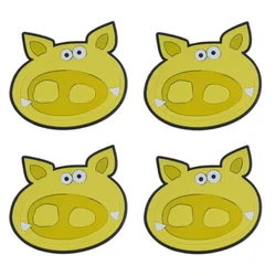 Podstavki za živila - 10x10 cm - 4 kosi - Piglet rumena