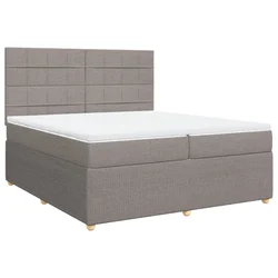 Vidaxl Box spring postelja z vzmetnico taupe 200x200 cm blago