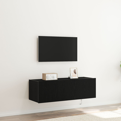 TV zidni ormar Zidne 2 pcs Crni hrast 100 x 35 x 31 cm