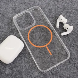 Maska za iPhone 16 Pro narandžasto Mag Case Clear Slim
