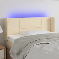 LED uzglavlje krem 93x16x78/88 cm od tkanine
