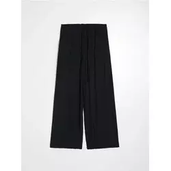 Sinsay - Wide leg pantalone sa viskozom - crno