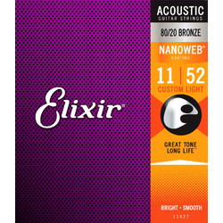 Set strun za akustično kitaro Nanoweb Custom Light Elixir (.010 - .052)