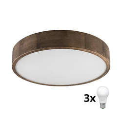 Brilagi - LED plafonsko svetlo CARVALHO 3xE27/60W/230V, hrast/orah, prečnik 47 cm