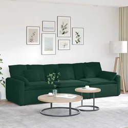 Modularna sofa s jastucima tamnozelena