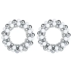 Vijenci s božićnim kuglicama 2 pcs Bijela i Srebrna