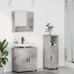 Set namještaja za kupaonicu 3 pcs Beton siva Konstruirano drvo