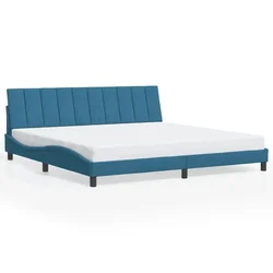 Vidaxl Posteljni okvir brez vzmetnice Hanko moder 200x200 cm žamet