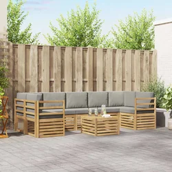 Set vanjskih sofa 8 pcs Bijela i svjetlosiva Poliester
