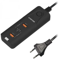 CANYON charger H-10 PD 20W QC 3.0 18W 2USB-A 2USB-C Desk Black
