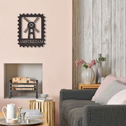 Wallity Zidna dekoracija Amsterdam Stamp, Crna