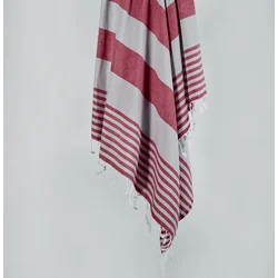 Lessentiel Maison Peškir za plažu 100x180cm Sivo-Crveni