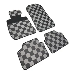Rubber-textile car mats BMW 3 2005-2012 (E90/E91, checkered)