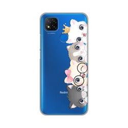 Silikonska maska za Xiaomi Redmi 9C/10A Cats Print Skin providna