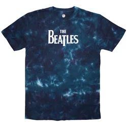 The Beatles Majica Drop T Logo Unisex Blue 2XL