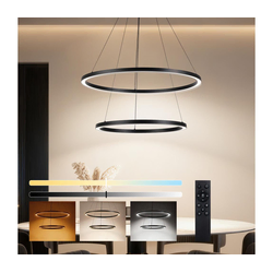 Brilagi - LED prigušiva viseća lampa na sajli PORTOFINO LED/98W/230V O 80 cm crna + daljinski upravljač