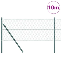 vidaXL heksagonalna ograja zelena 0,6x10 m jeklo