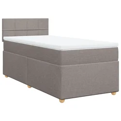 Vidaxl Box spring postelja z vzmetnico taupe 80x200 cm blago