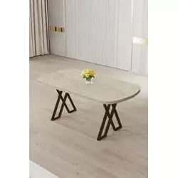 HANAH HOME Trpezarijski sto Kaye Travertine Brown