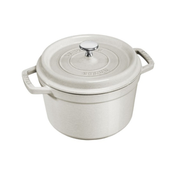 Cocotte deep cooking pot, cast iron, 24 cm/4.7 L, White Truffle - St