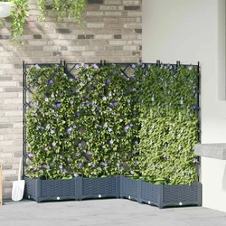 Vrtna saksija 5 pcs Sivi 120 x 120 x 125,5 cm Plastika