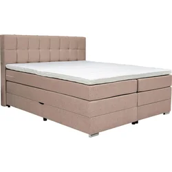 Carryhome POSTELJA BOXSPRING 180 cm x 200 cm , tekstil svetlo rjava