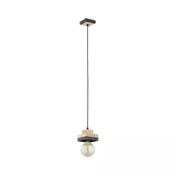 Luster na lanku LARSO 1xE27/15W/230V crna/bež