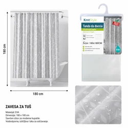 KMT Zavesa za tuš, EVA, Siva
