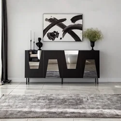 Hanah Home Komoda Venice 180x80x40cm Crno-Siva
