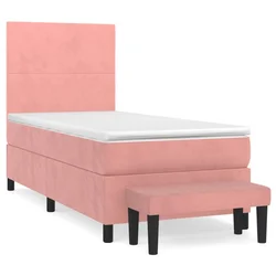 Vidaxl Box spring postelja z vzmetnico roza 80x200 cm žamet