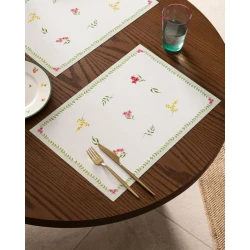 Madame Coco Set podmetača za sto Odette, 42x29cm, 4 komada, Beli