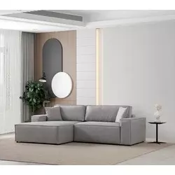 Atelier del Sofa Ugaona garnitura Pirlo 145x43x206cm Svetlosiva