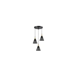 Luster na sajli HIRA 3xE27/60W/230V, prečnik 40 cm, crna